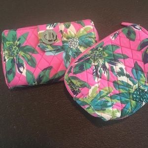 Vera Bradley Tropical  Wallet and Cosmetic Bag